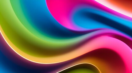 Vibrant Abstract Wave Pattern with Rainbow Colors and Smooth Motion