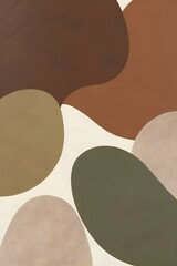 Fototapeta premium Abstract Earth Tone Composition with Organic Shapes