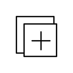 Add new icon black and white vector sign