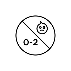 Age restriction sign for child icon black and white vector sign