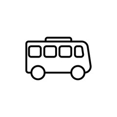 Bus icon black and white vector sign