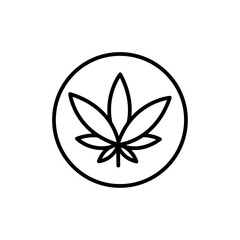 Cannabis leafs icon black and white vector sign