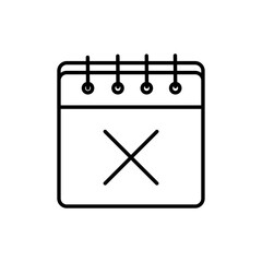 Cancel event icon black and white vector sign