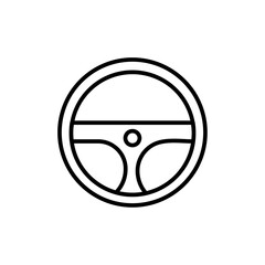 car Steering wheel icon black and white vector sign