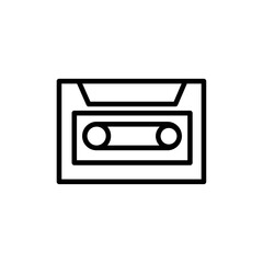 Obraz premium Cassette tape icon black and white vector sign