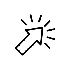 Click icon black and white vector sign