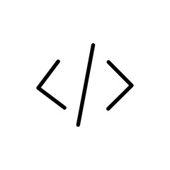 Obraz premium Coding icon black and white vector sign