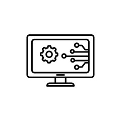 Computer Technology icon black and white vector sign