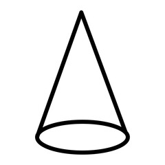 Cone shape 3D icon black and white vector sign