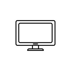Computer monitor icon black and white vector sign