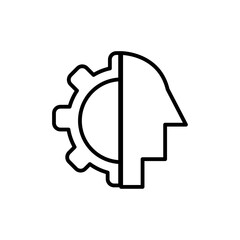 Cyborg icon black and white vector sign