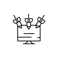 Ddos icon black and white vector sign