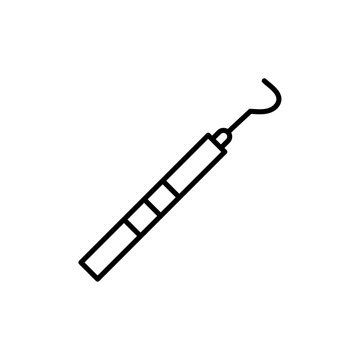 black dental probe tool outline clip art preview