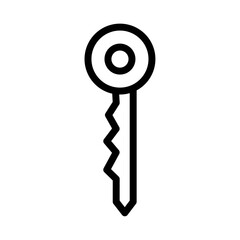 Door key icon black and white vector sign
