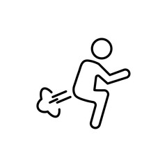 Farting icon black and white vector sign