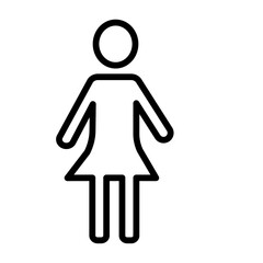 Female icon black and white vector sign