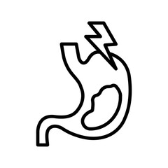 Gastritis icon black and white vector sign