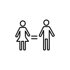 Gender equality icon black and white vector sign