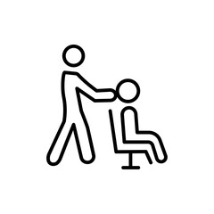 Hairdresser service icon black and white vector sign