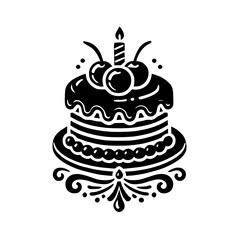 Scrumptious Chocolate Cake with Cherries: A Delicious Birthday Treat. Perfect for celebrations and parties, this cake is a symbol of joy and happiness.