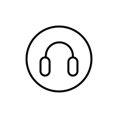 Headset icon black and white vector sign