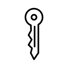 Key icon black and white vector sign