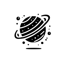 Celestial Dance: Minimalist Planet Illustration | Space Art Print