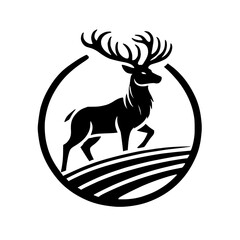 Majestic Deer in Black and White: Elegant Wildlife Artwork. A stunning vector graphic of a deer, perfect for nature-themed designs, logos, and illustrations.