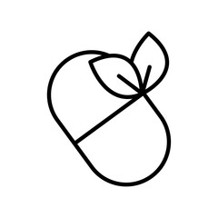 Natural medicine icon black and white vector sign
