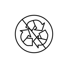 Non Recyclable icon black and white vector sign