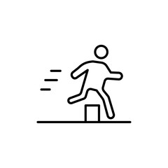 Obstacle race icon black and white vector sign