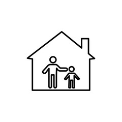 Orphanage house icon black and white vector sign