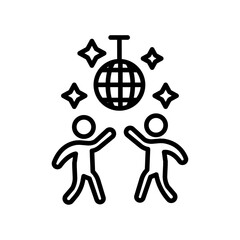 Party icon black and white vector sign