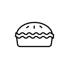 Pie icon black and white vector sign