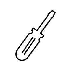 Screwdriver icon black and white vector sign
