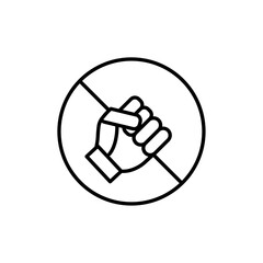 Fototapeta premium Stop violence icon black and white vector sign