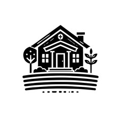 Modern House Exterior Design: Minimalist Home Architecture Illustration