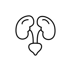 Urinary system icon black and white vector sign