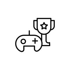 Video game contest icon black and white vector sign