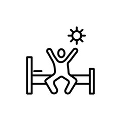 Wake up in the morning icon black and white vector sign