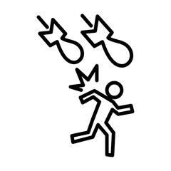 war Refugee icon black and white vector sign