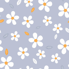 Floral seamless pattern. Spring background. Vector illustration. It can be used for wallpapers, wrapping, cards, patterns for clothes and other.