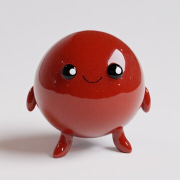 character design for a cute and friendly bouncing ball with small arms and legs. the new version of the hemorrhoid treatment cream, pilonidal sinus or fissure.