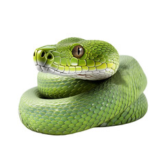 Green Snake On Transparent Background	