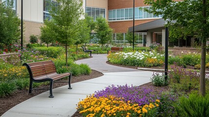 Serene Hospital Courtyard Garden: A Tranquil Oasis of Healing and Nature