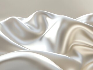 Luxurious ivory silk fabric, elegantly draped. Smooth, soft texture. Perfect for fashion, beauty, or luxury backgrounds.