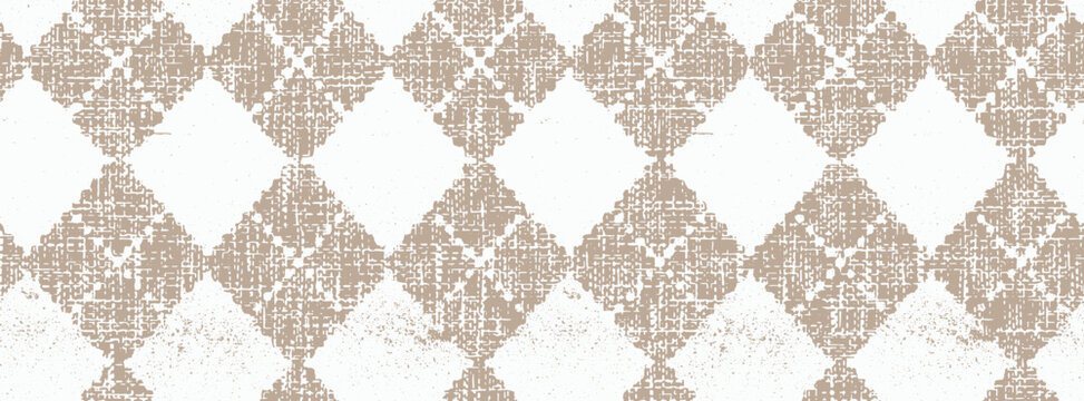 Fototapeta Gender neutral foliage leaf seamless raster background. Simple whimsical 2 tone pattern. Kids nursery wallpaper or scandi all over print.botanical geometric retro silhouette designs beige white colors