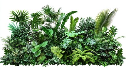 Lush greenery featuring a variety of tropical plants and foliage.