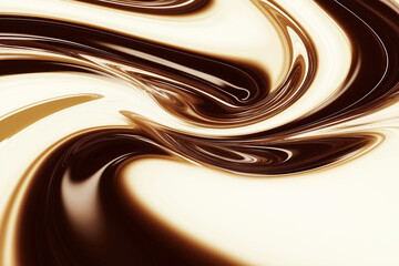Chocolate swirl creates a rich, creamy texture intermingling light and dark shades in a seamless pattern