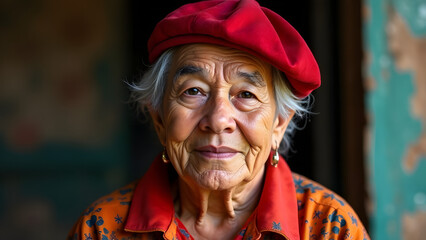 portrait of an old person. Central American Latina Grandma: A Portrait of Culture and Wisdom	